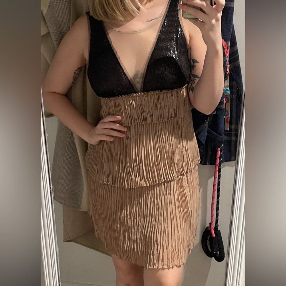 BCBG nude and black cocktail dress